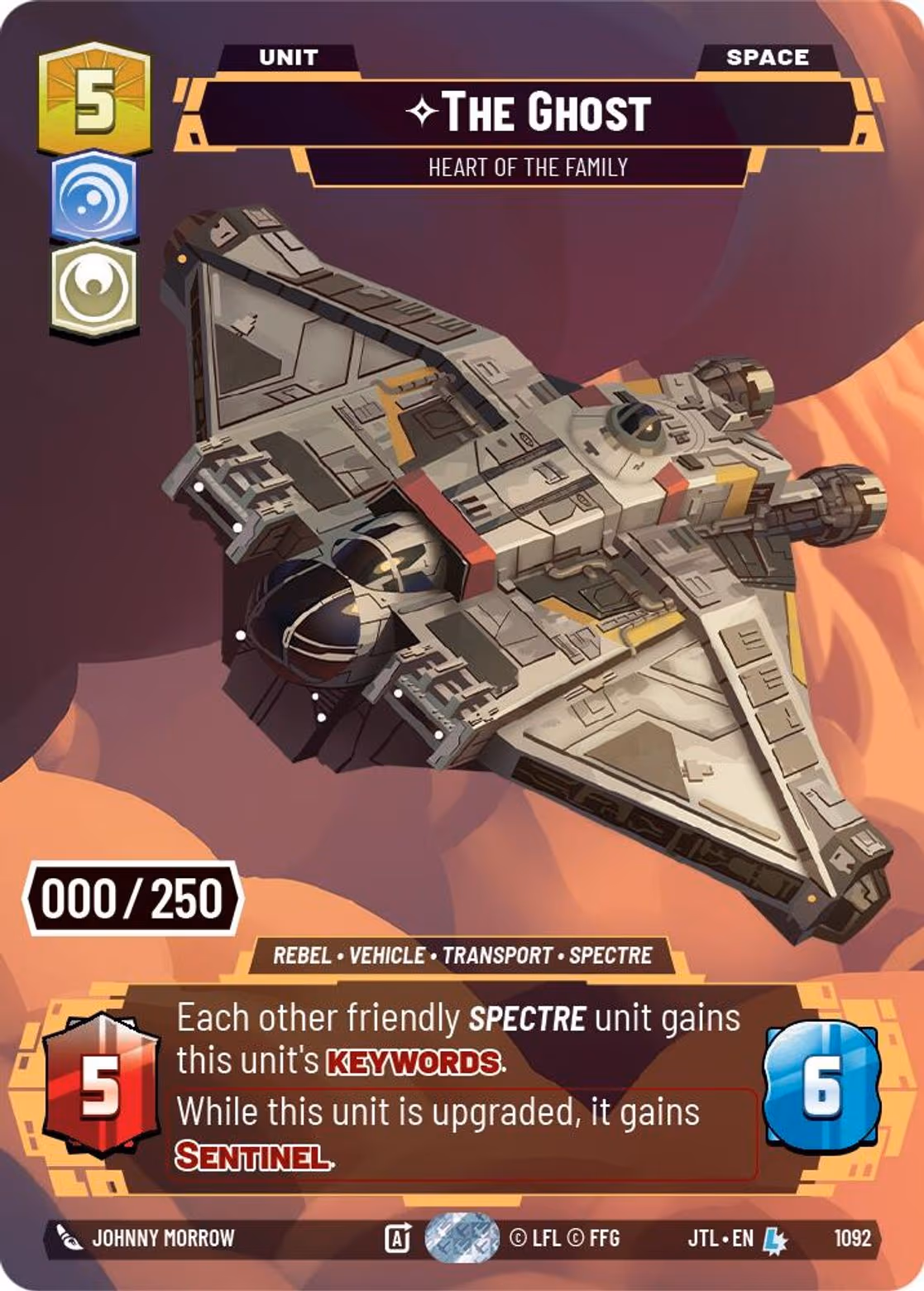 The Ghost - Heart of the Family JTL-1092 Prestige Serialized Star Wars Unlimited card