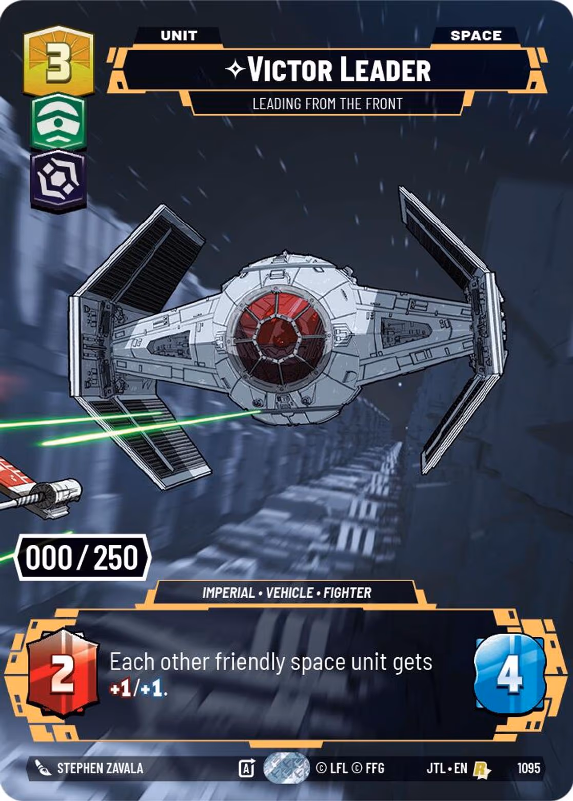 Victor Leader - Leading From the Front JTL-1095 Prestige Serialized Star Wars Unlimited card
