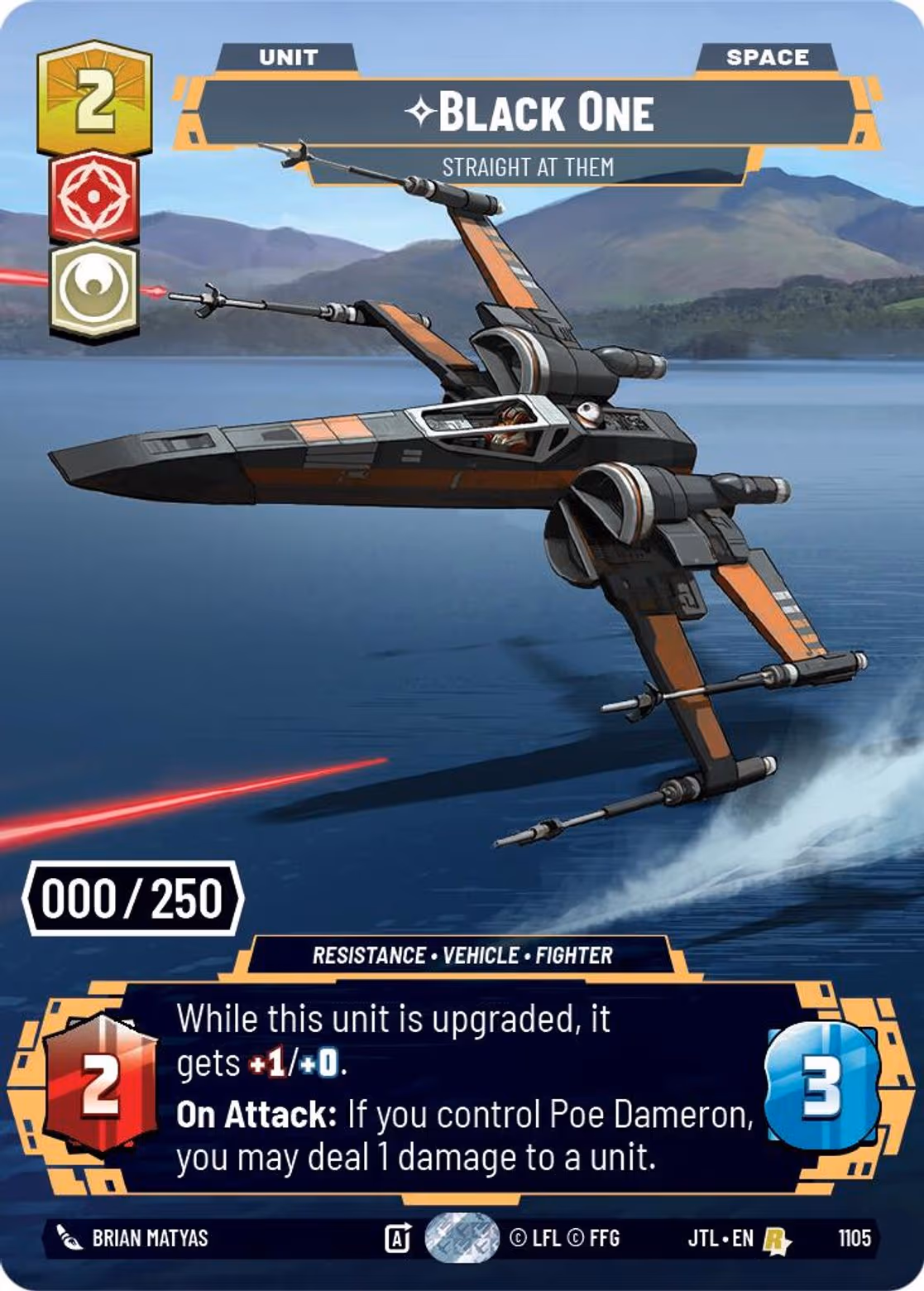 Black One - Straight At Them JTL-1105 Prestige Serialized Star Wars Unlimited card