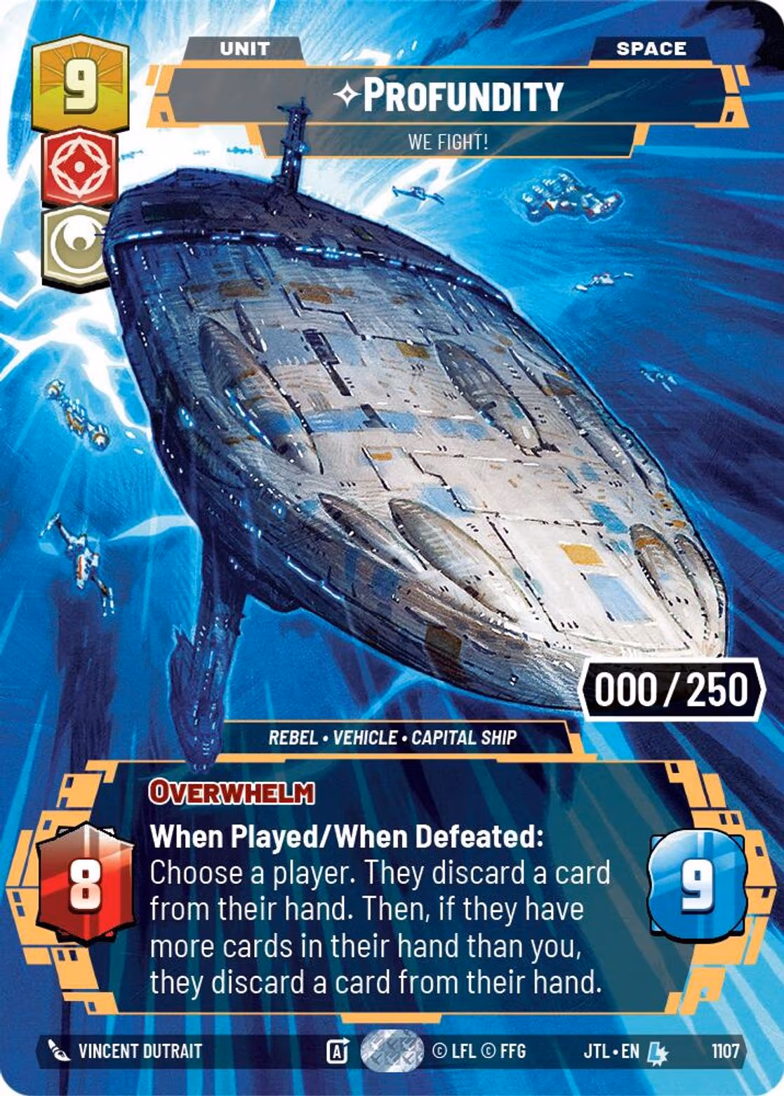 Profundity - We Fight! JTL-1107 Prestige Serialized Star Wars Unlimited card