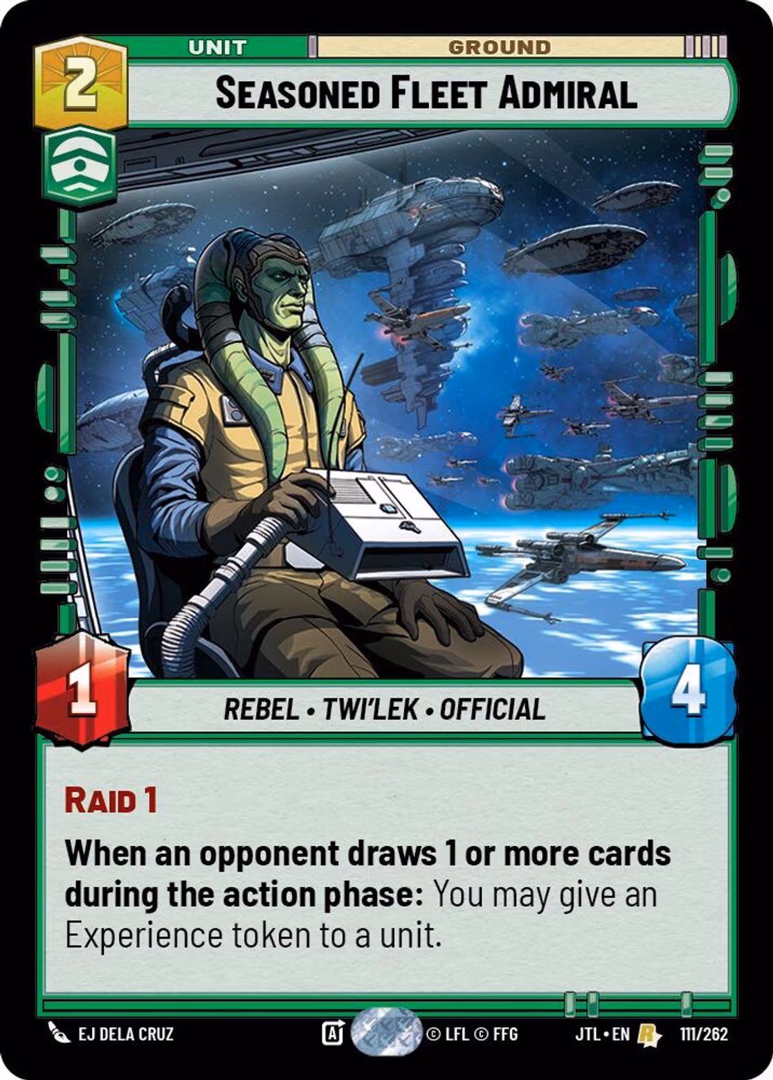 Seasoned Fleet Admiral JTL-111 Star Wars Unlimited card