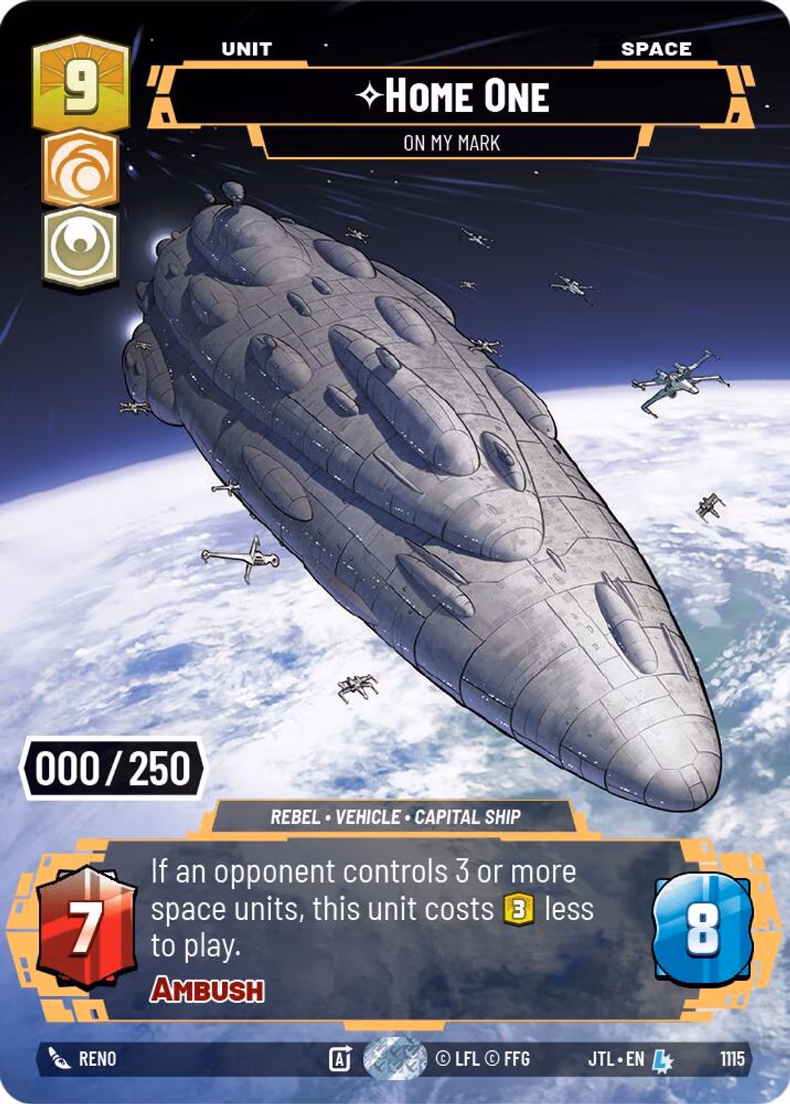 Home One - On My Mark JTL-1115 Prestige Serialized Star Wars Unlimited card