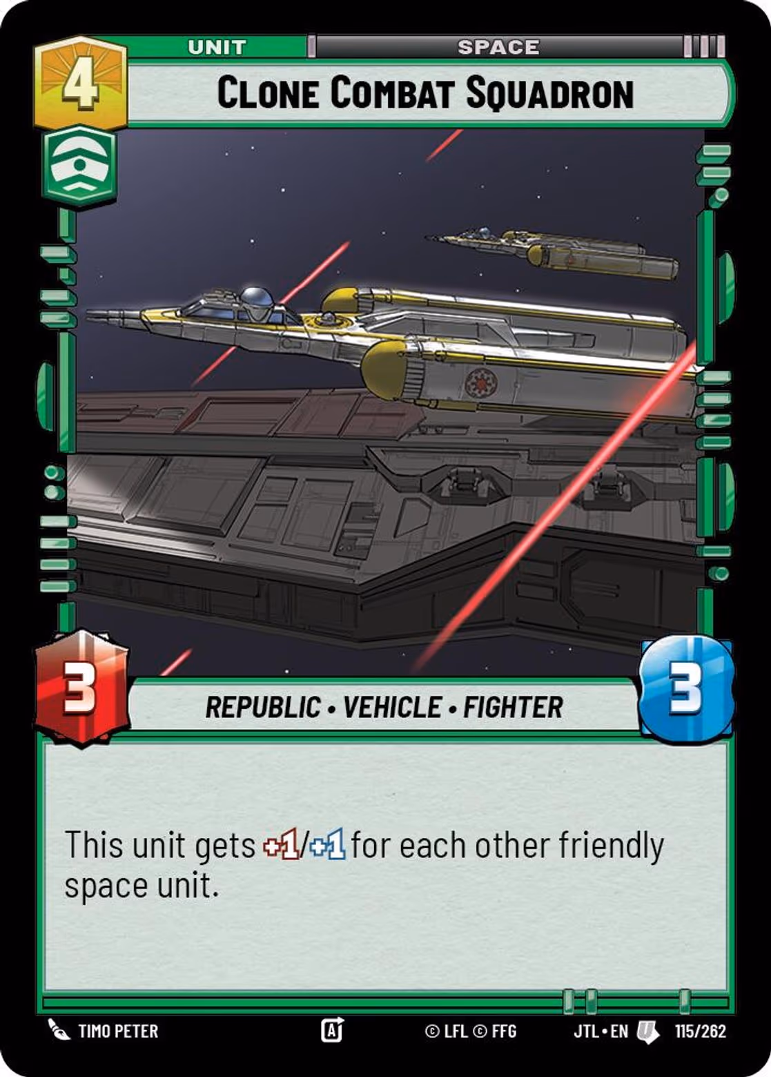 Clone Combat Squadron JTL-115 Star Wars Unlimited card