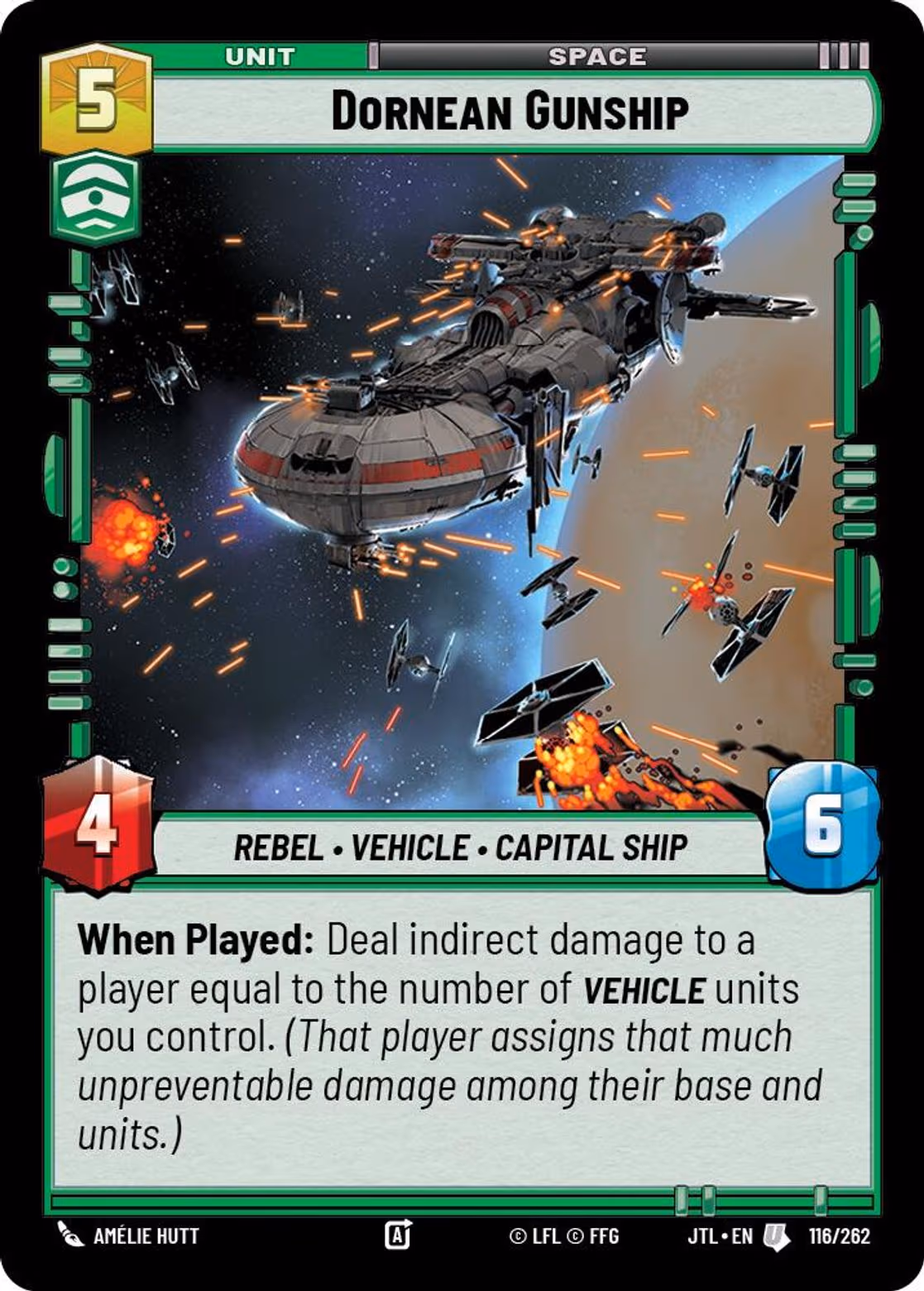 Dornean Gunship JTL-116 Star Wars Unlimited card