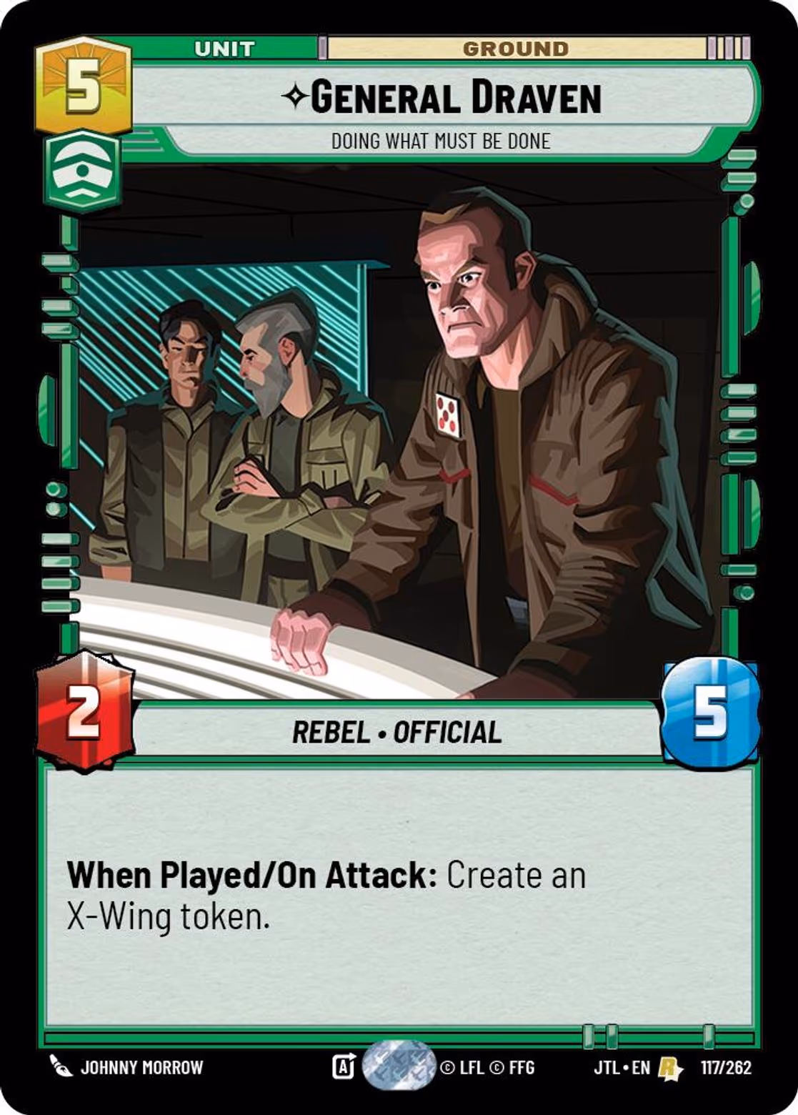 General Draven - Doing What Must Be Done JTL-117 Star Wars Unlimited card