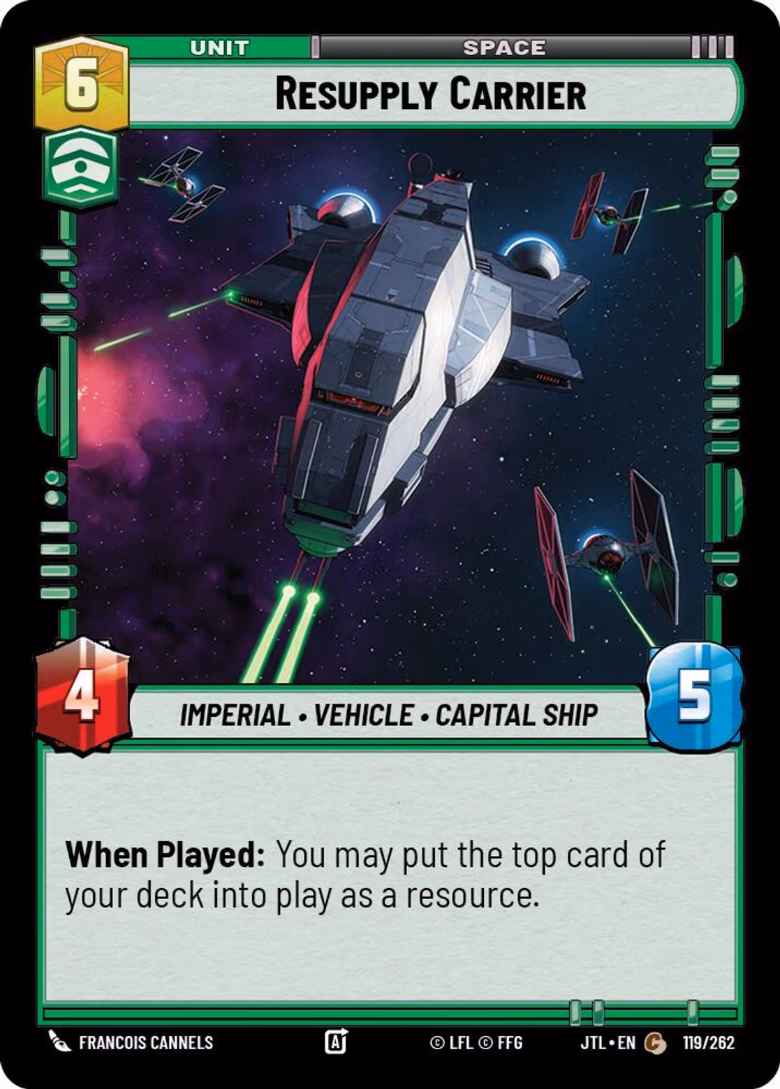 Resupply Carrier JTL-119 Star Wars Unlimited card