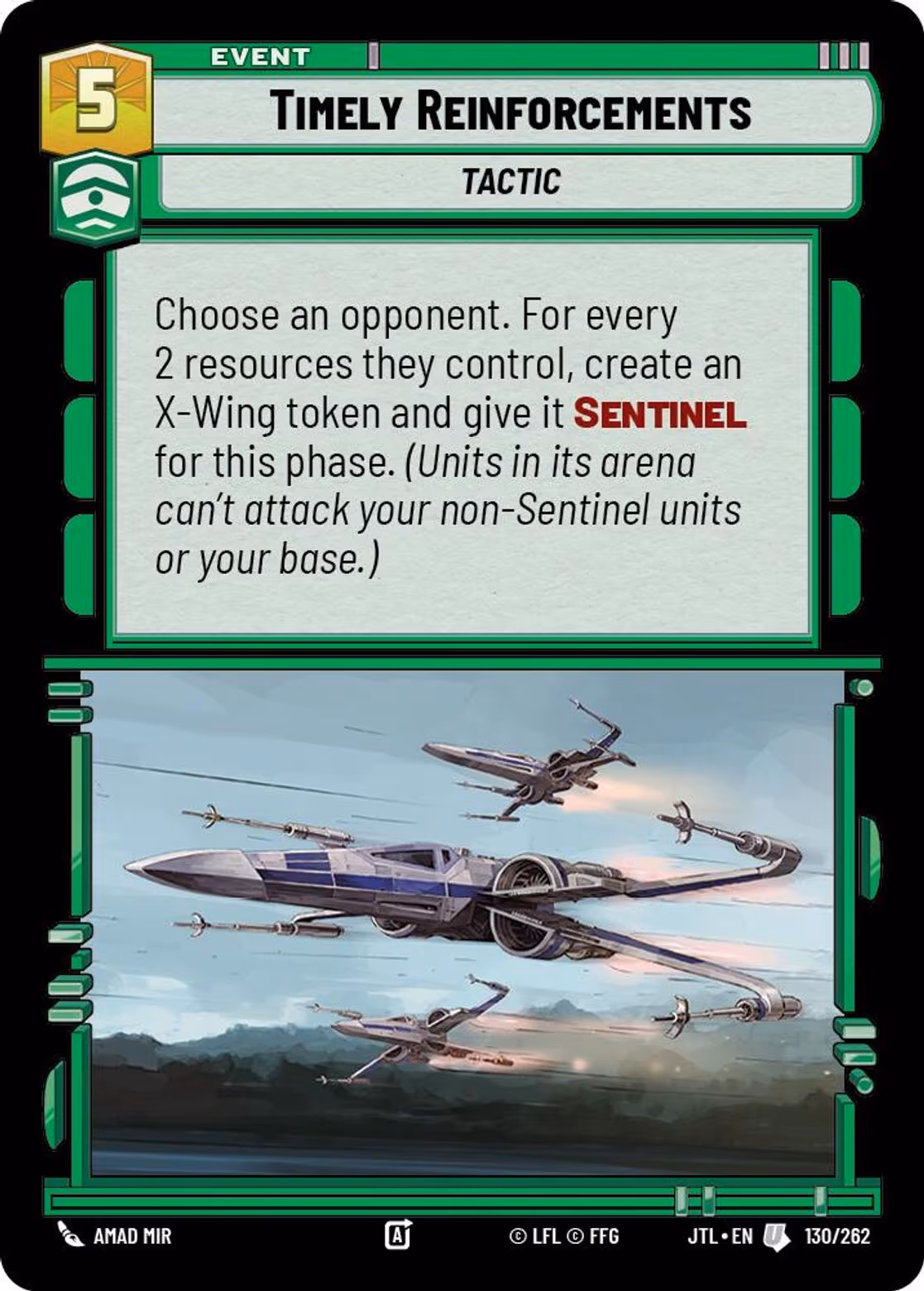 Timely Reinforcements JTL-130 Star Wars Unlimited card