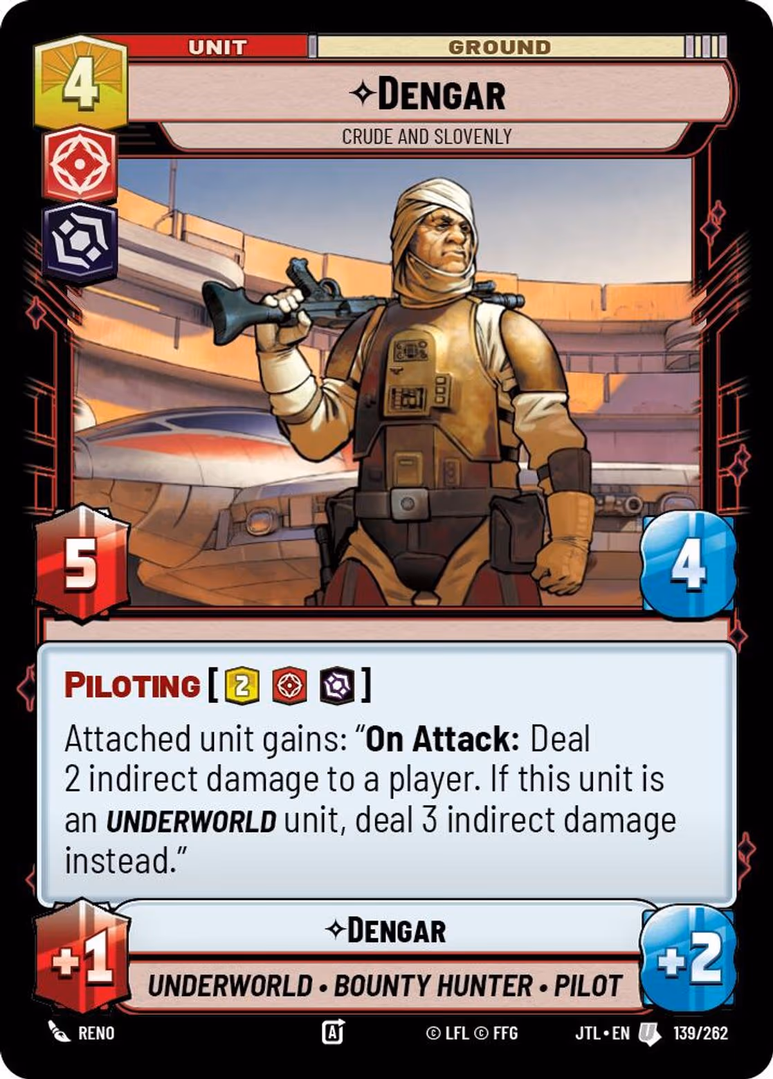 Dengar - Crude and Slovenly JTL-139 Star Wars Unlimited card