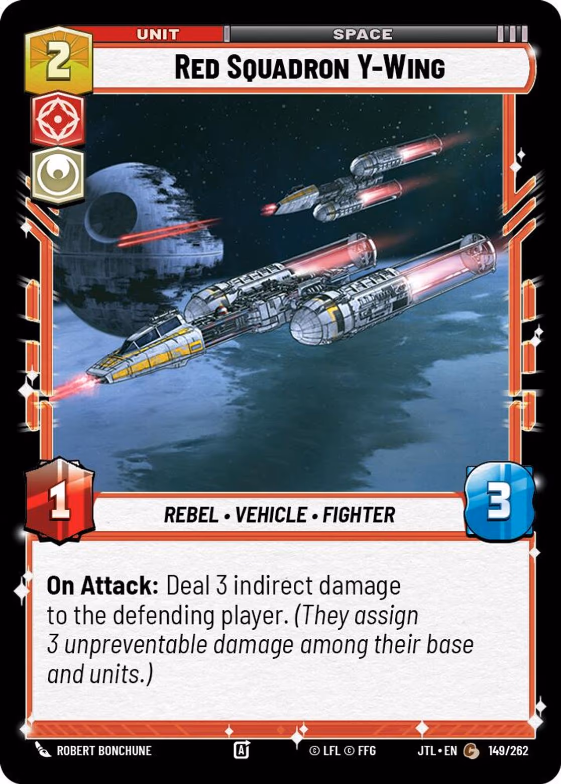 Red Squadron Y-Wing JTL-149 Star Wars Unlimited card