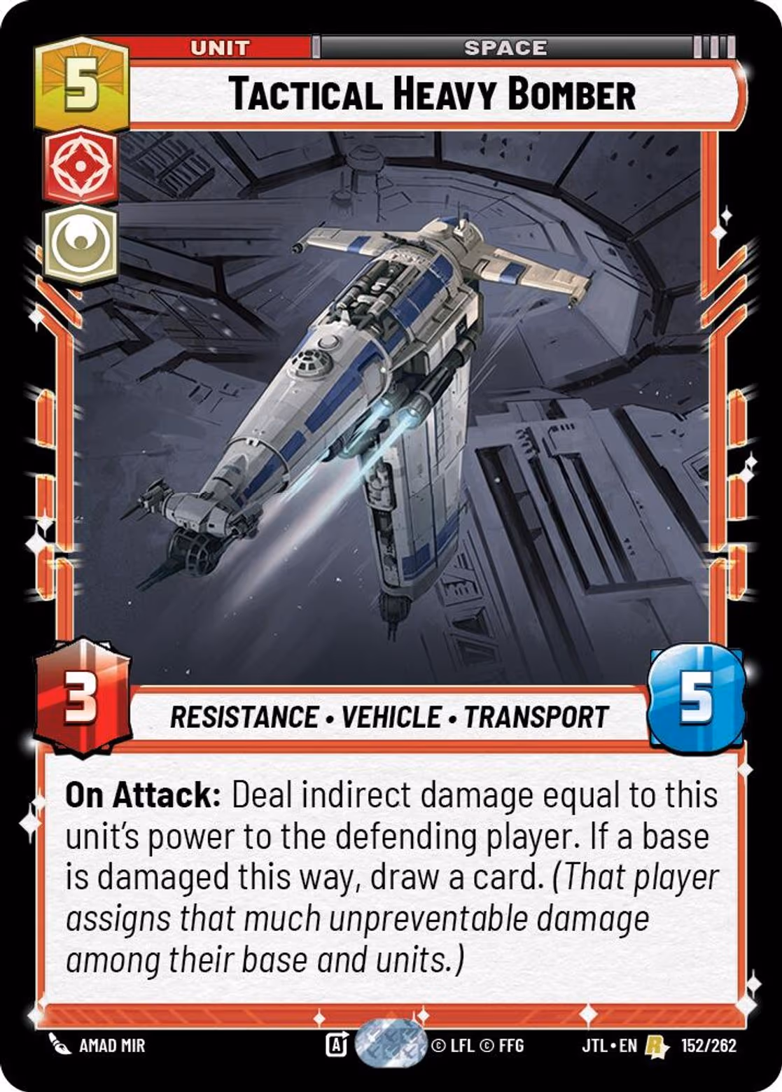 Tactical Heavy Bomber JTL-152 Star Wars Unlimited card