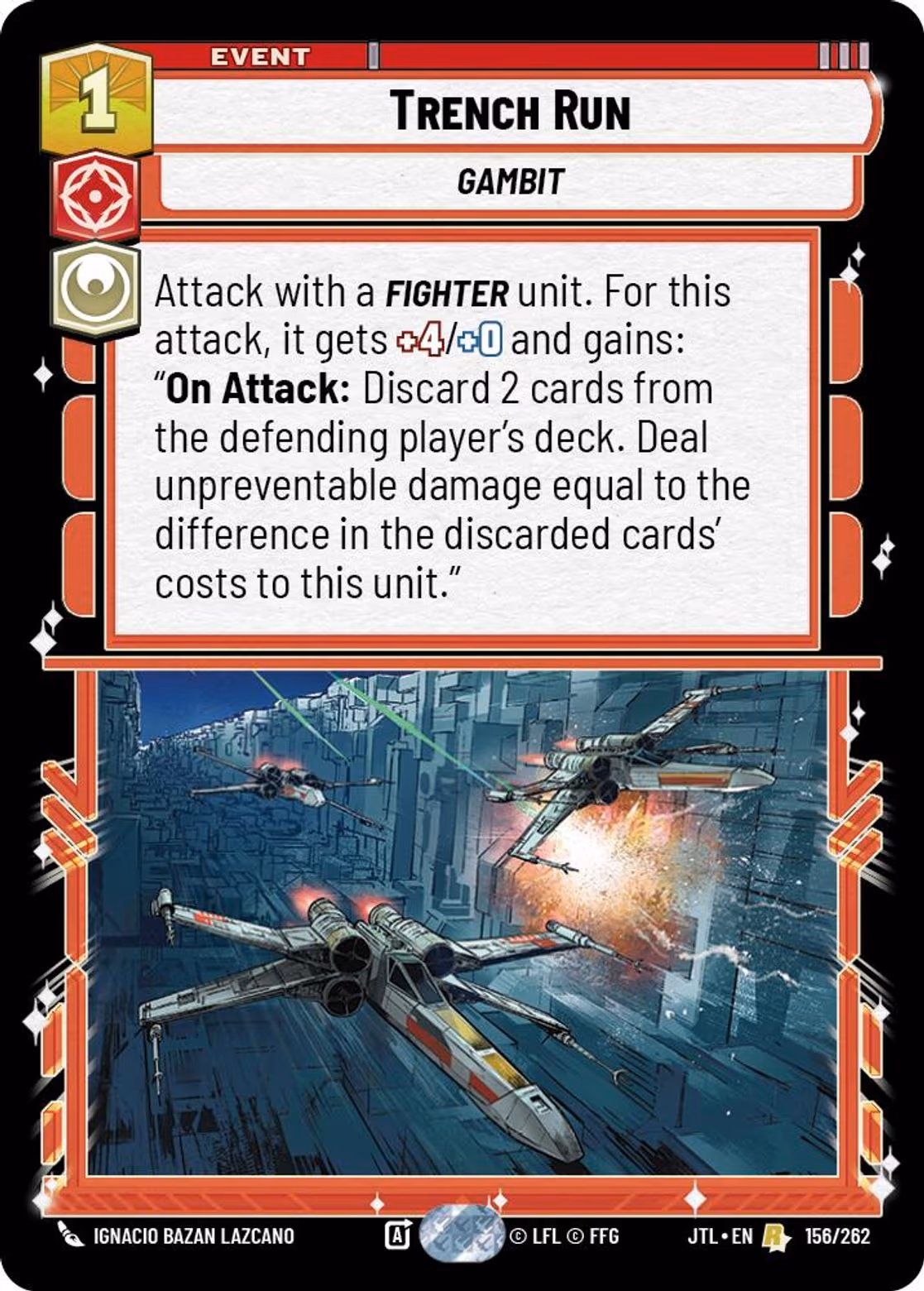 Trench Run JTL-156 Star Wars Unlimited card