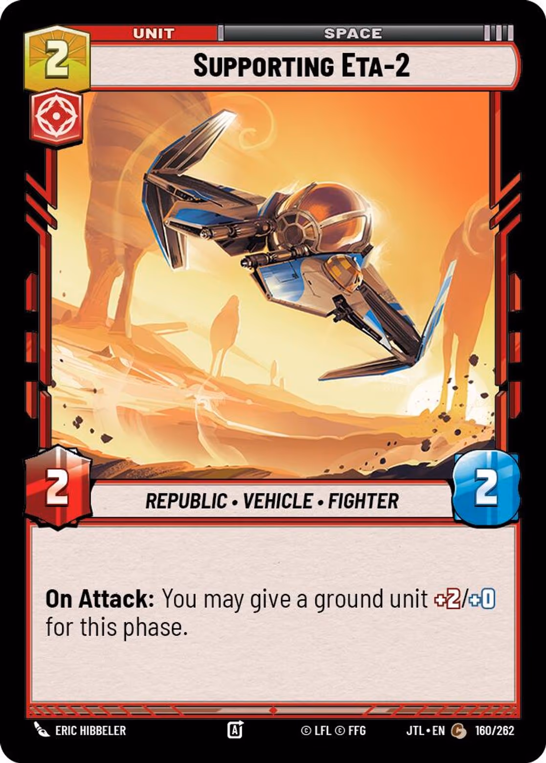 Supporting Eta-2 JTL-160 Star Wars Unlimited card