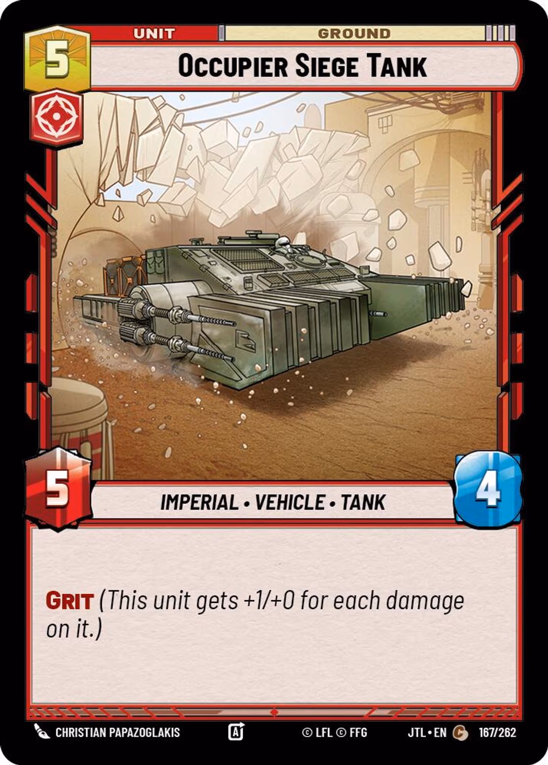 Occupier Siege Tank JTL-167 Star Wars Unlimited card