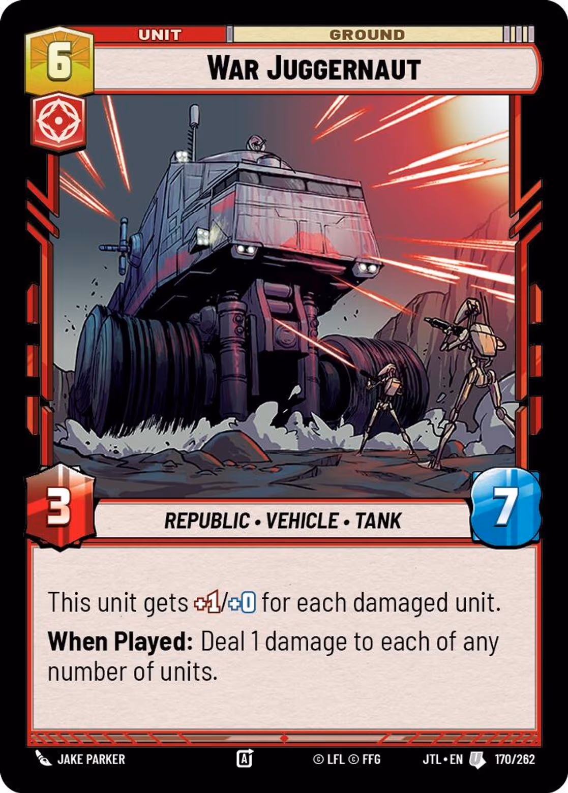 War Juggernaut JTL-170 Star Wars Unlimited card