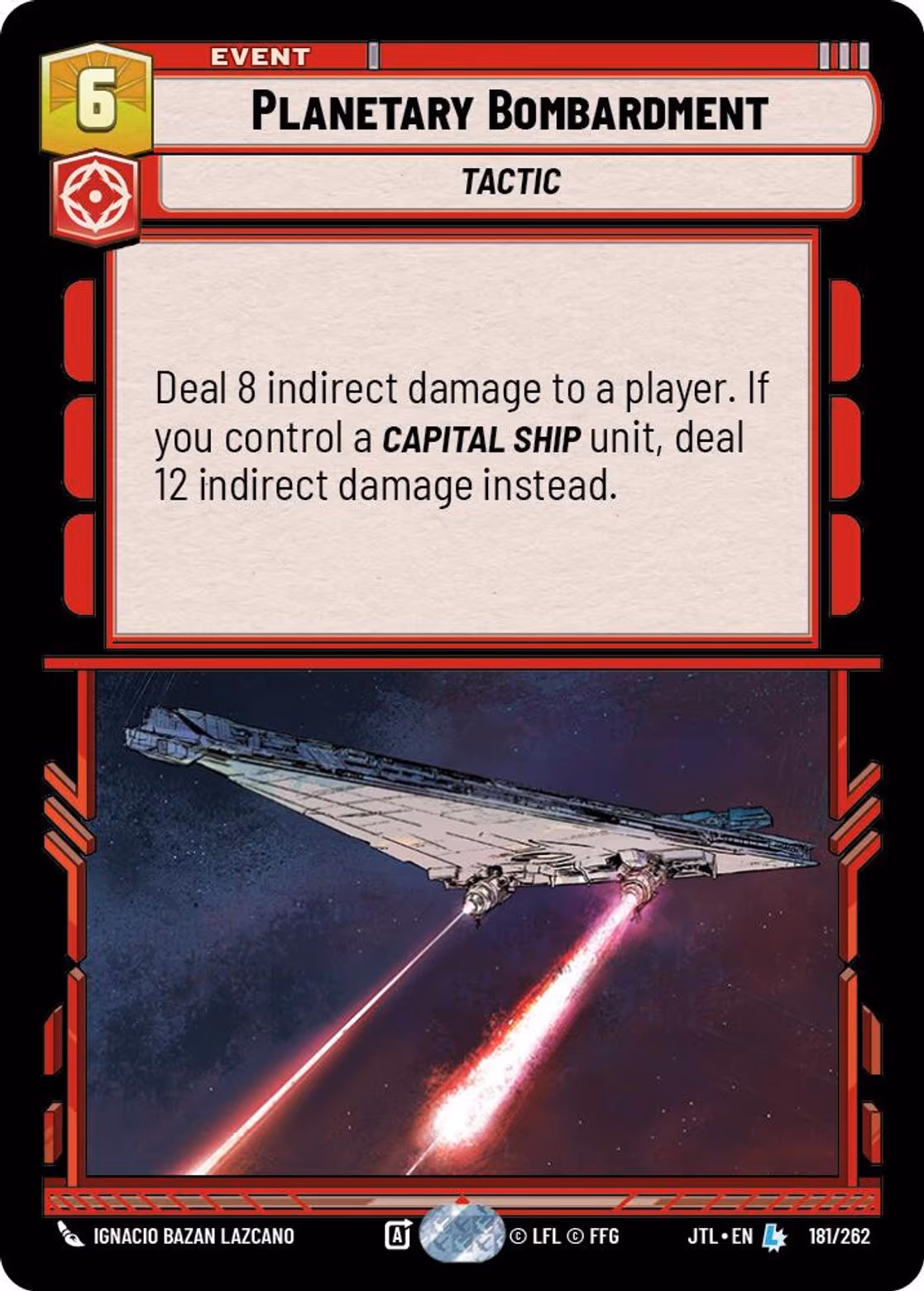 Planetary Bombardment JTL-181 Star Wars Unlimited card
