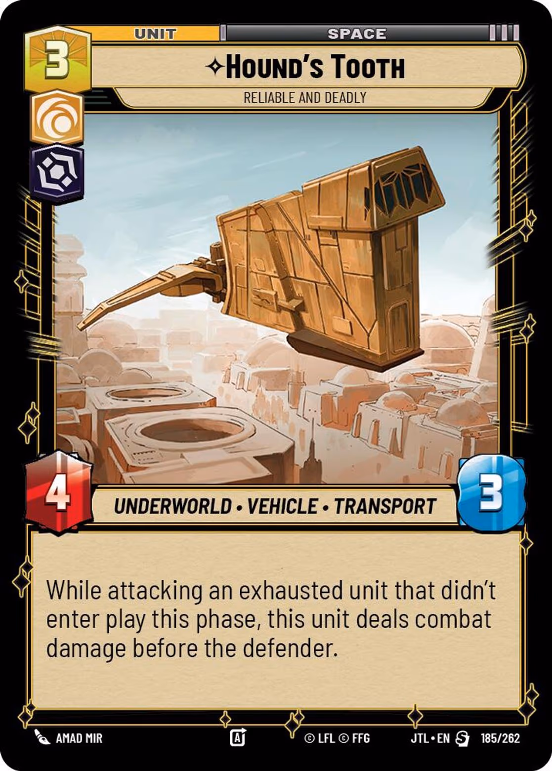 Hound's Tooth - Reliable and Deadly JTL-185 Star Wars Unlimited card