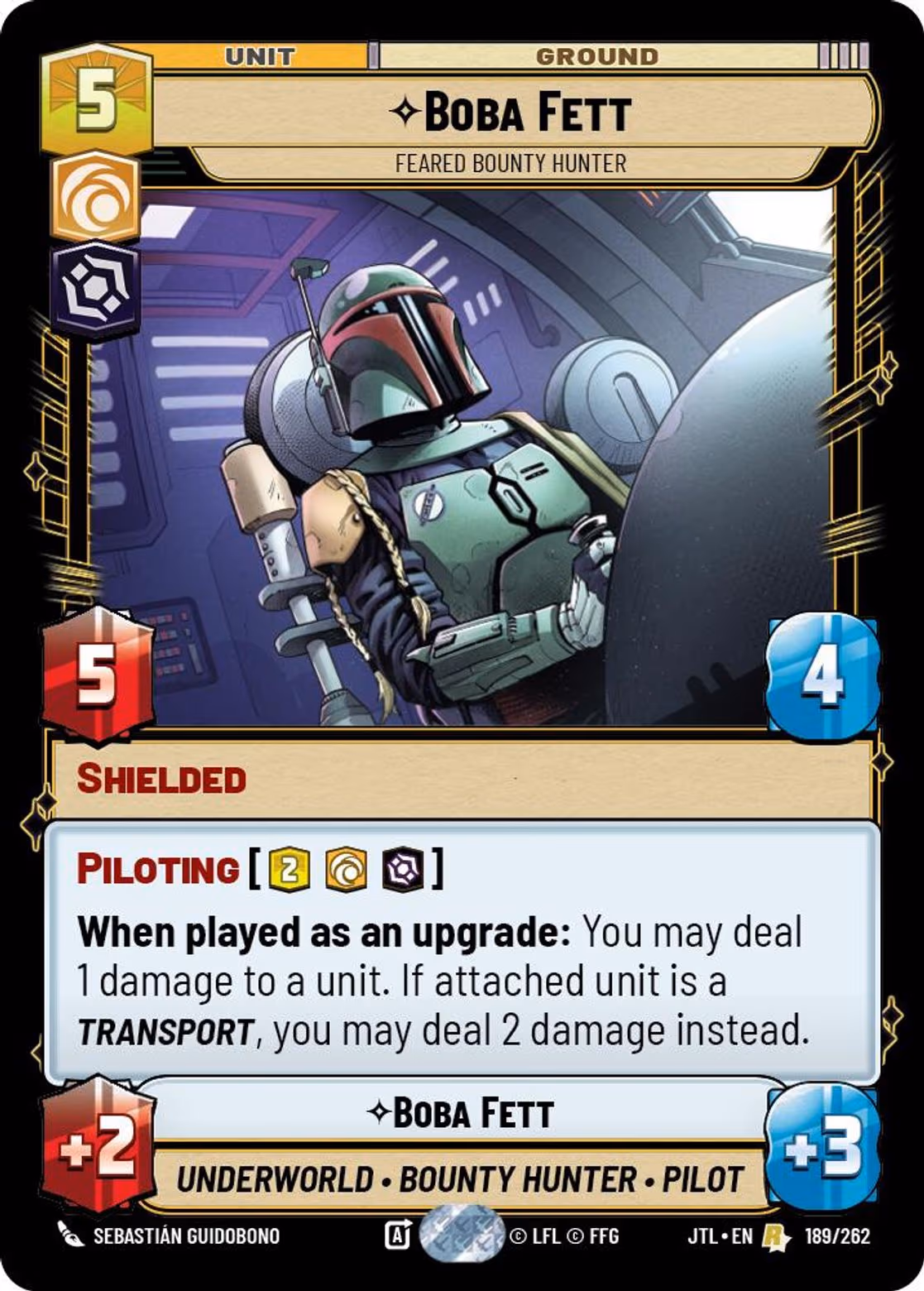 Boba Fett - Feared Bounty Hunter JTL-189 Star Wars Unlimited card