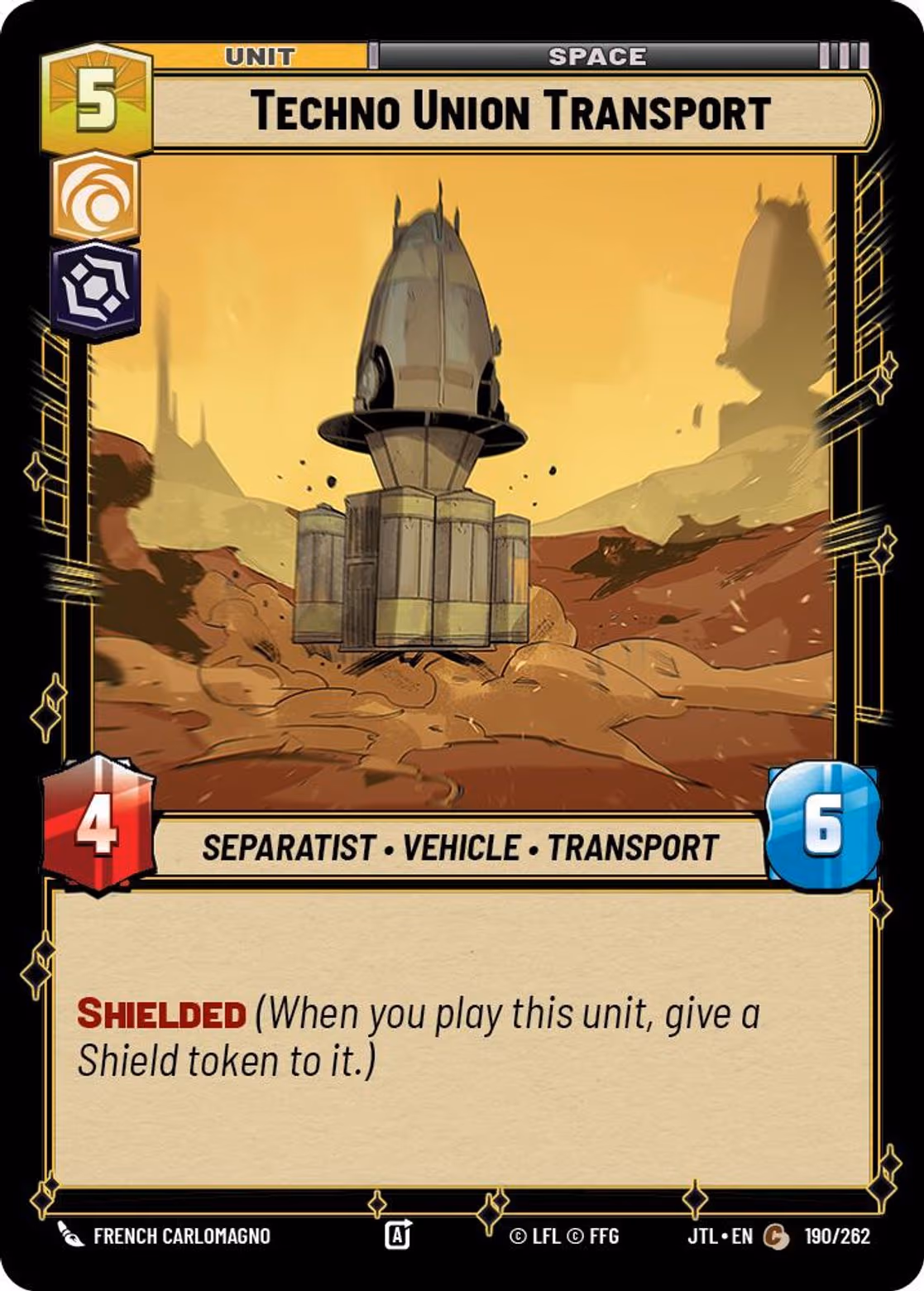 Techno Union Transport JTL-190 Star Wars Unlimited card