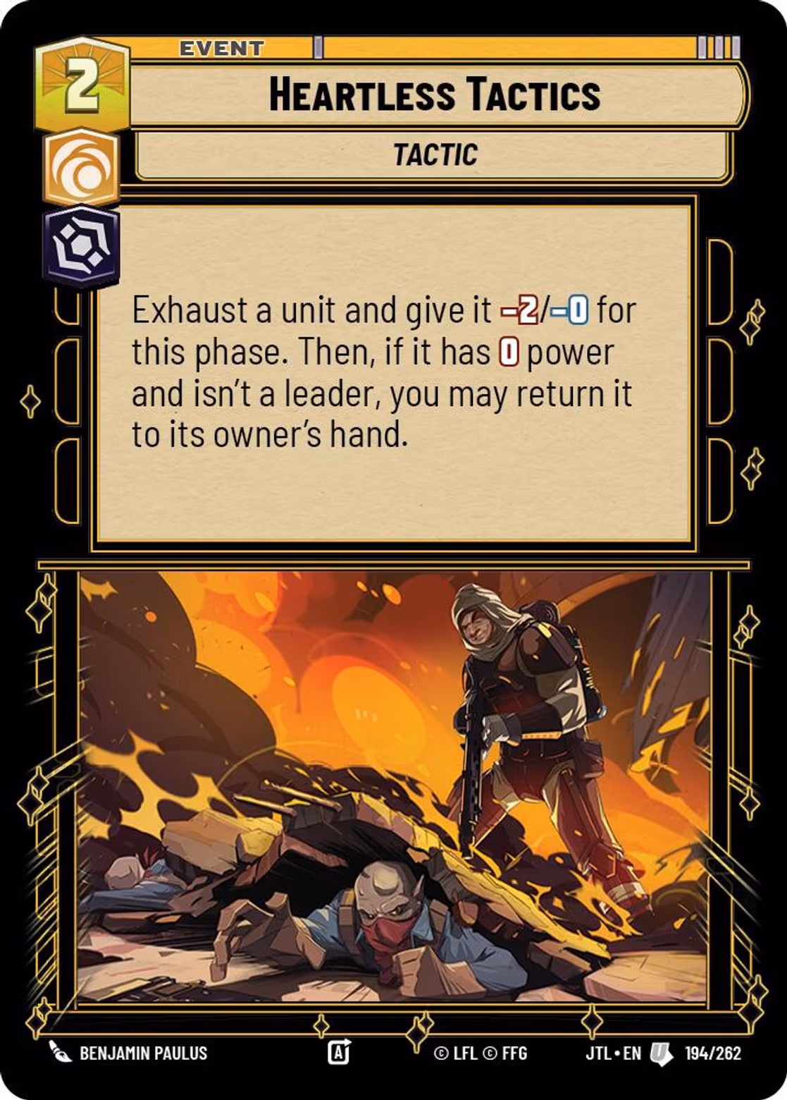 Heartless Tactics JTL-194 Star Wars Unlimited card