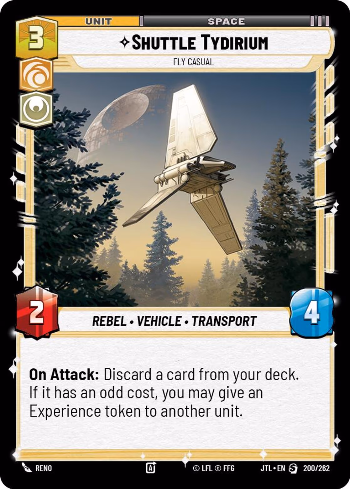 Shuttle Tydirium - Fly Casual JTL-200 Star Wars Unlimited card