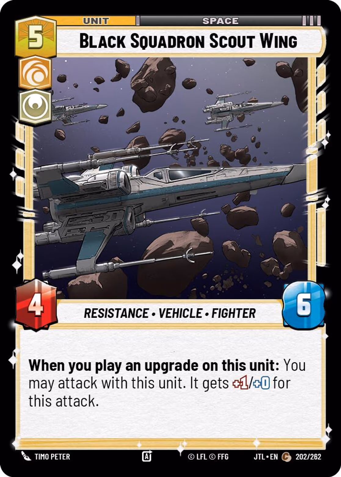 Black Squadron Scout Wing JTL-202 Star Wars Unlimited card