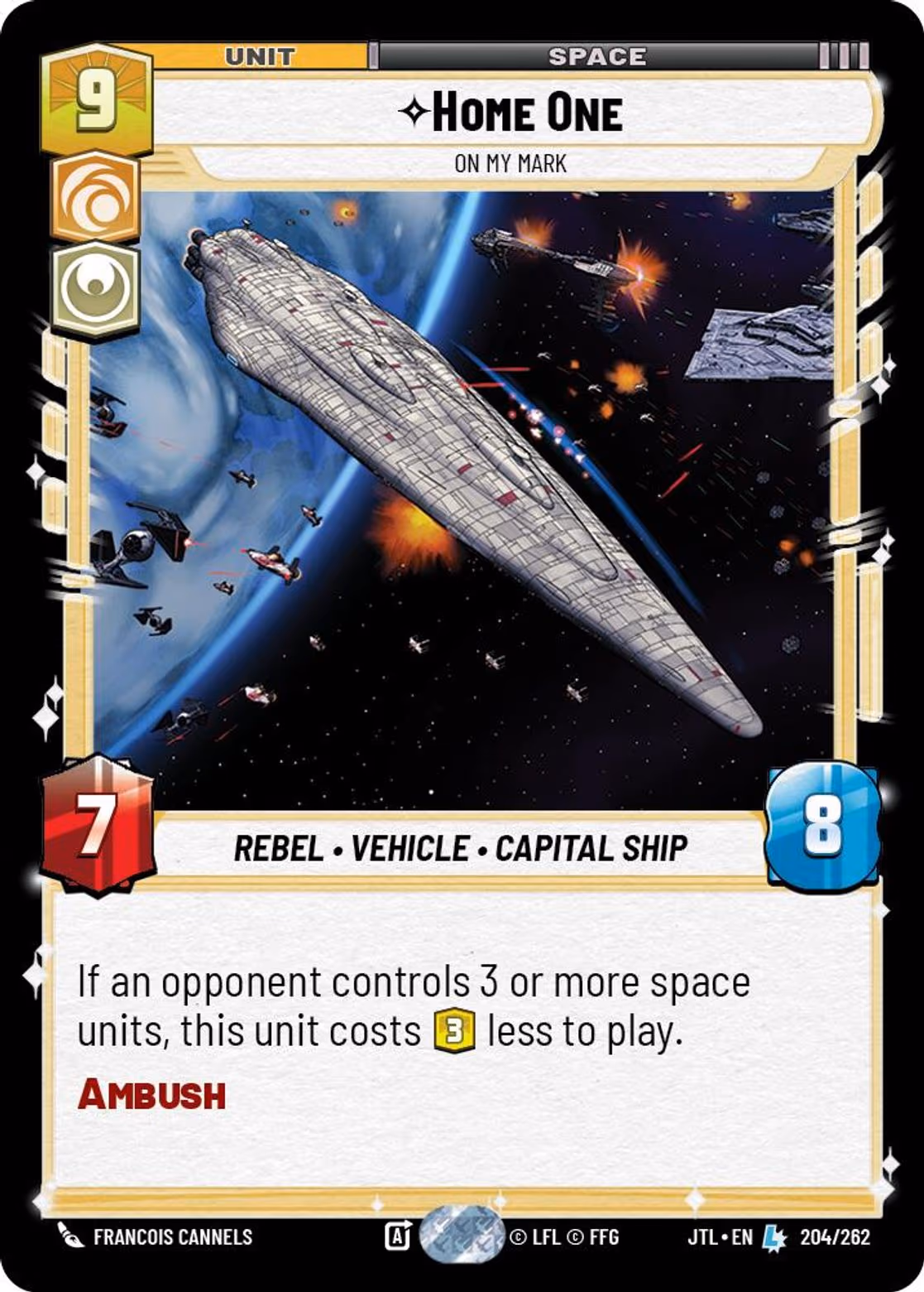 Home One - On My Mark JTL-204 Star Wars Unlimited card