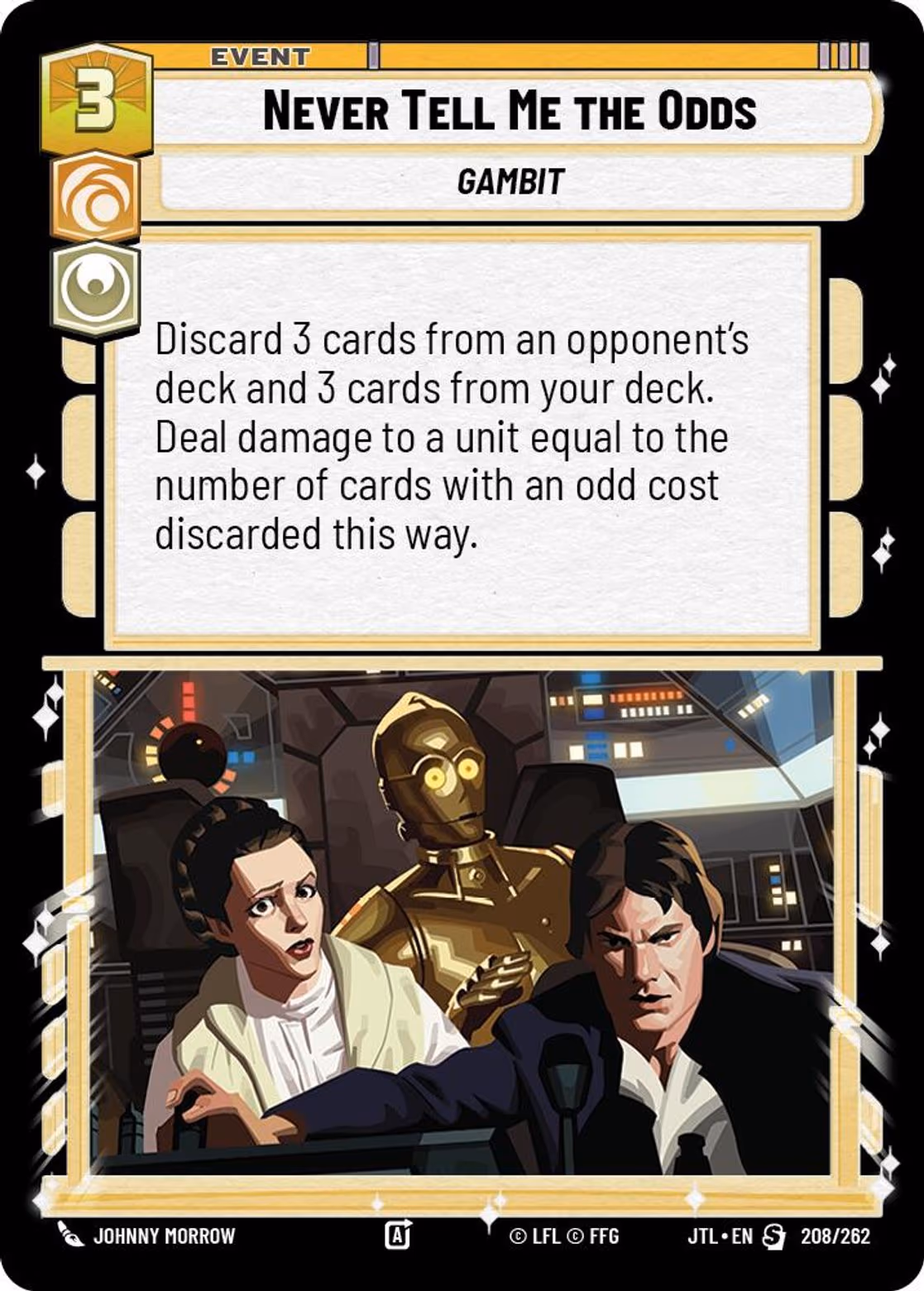 Never Tell Me the Odds JTL-208 Star Wars Unlimited card
