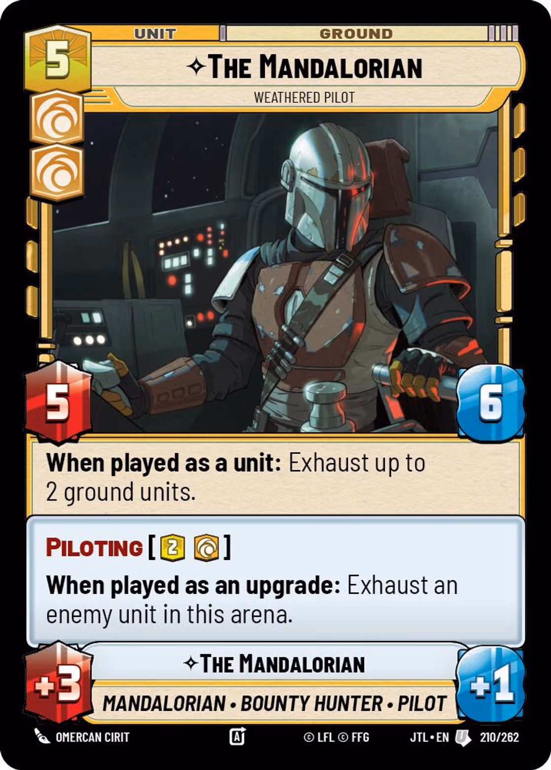 The Mandalorian - Weathered Pilot JTL-210 Star Wars Unlimited card