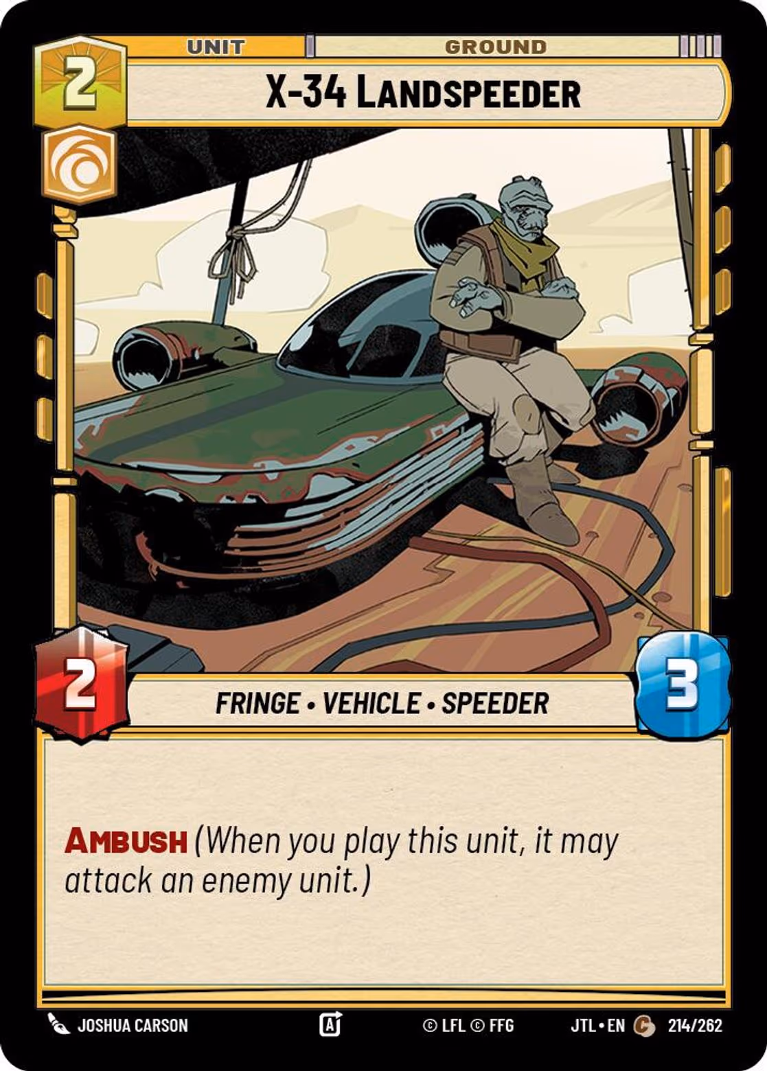 X-34 Landspeeder JTL-214 Star Wars Unlimited card