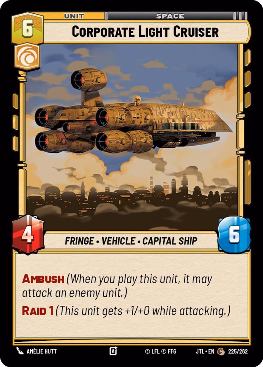 Corporate Light Cruiser JTL-225 Star Wars Unlimited card