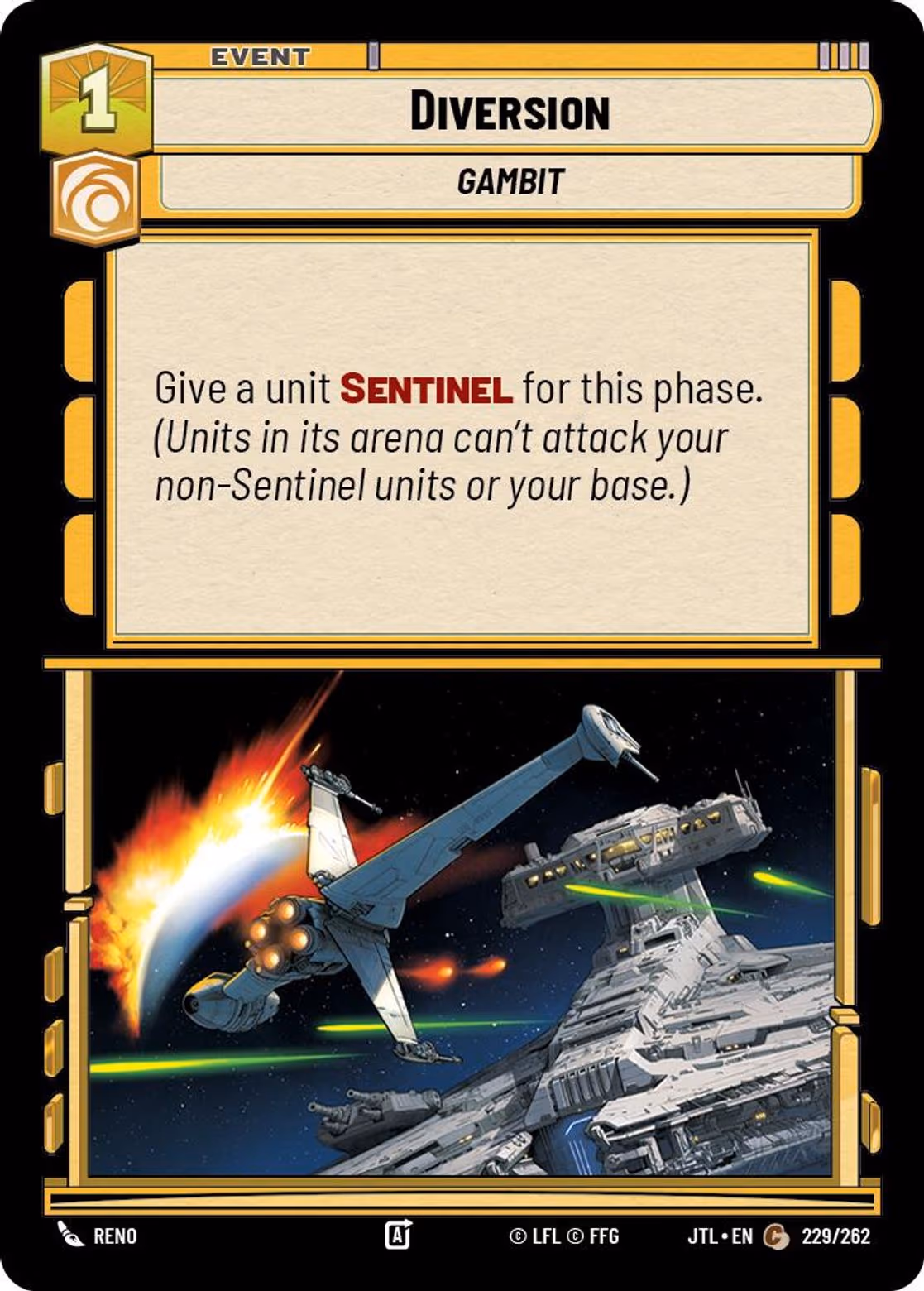 Diversion JTL-229 Star Wars Unlimited card