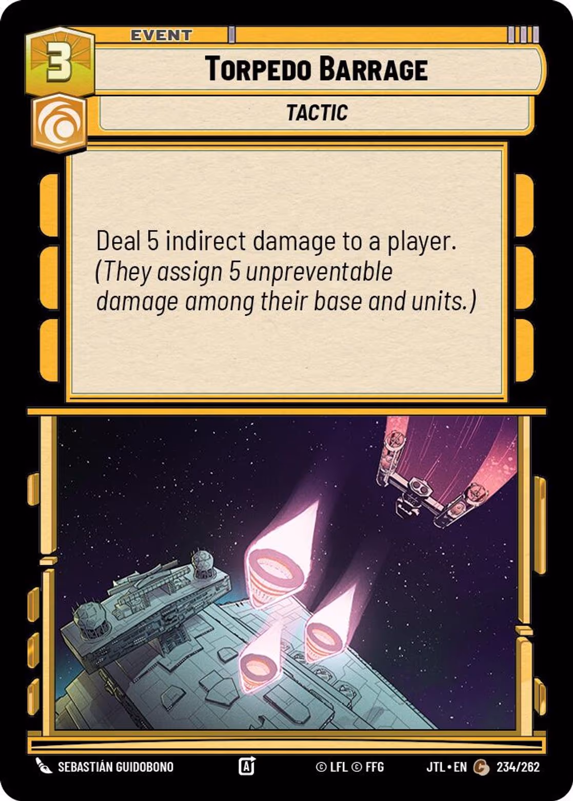 Torpedo Barrage JTL-234 Star Wars Unlimited card