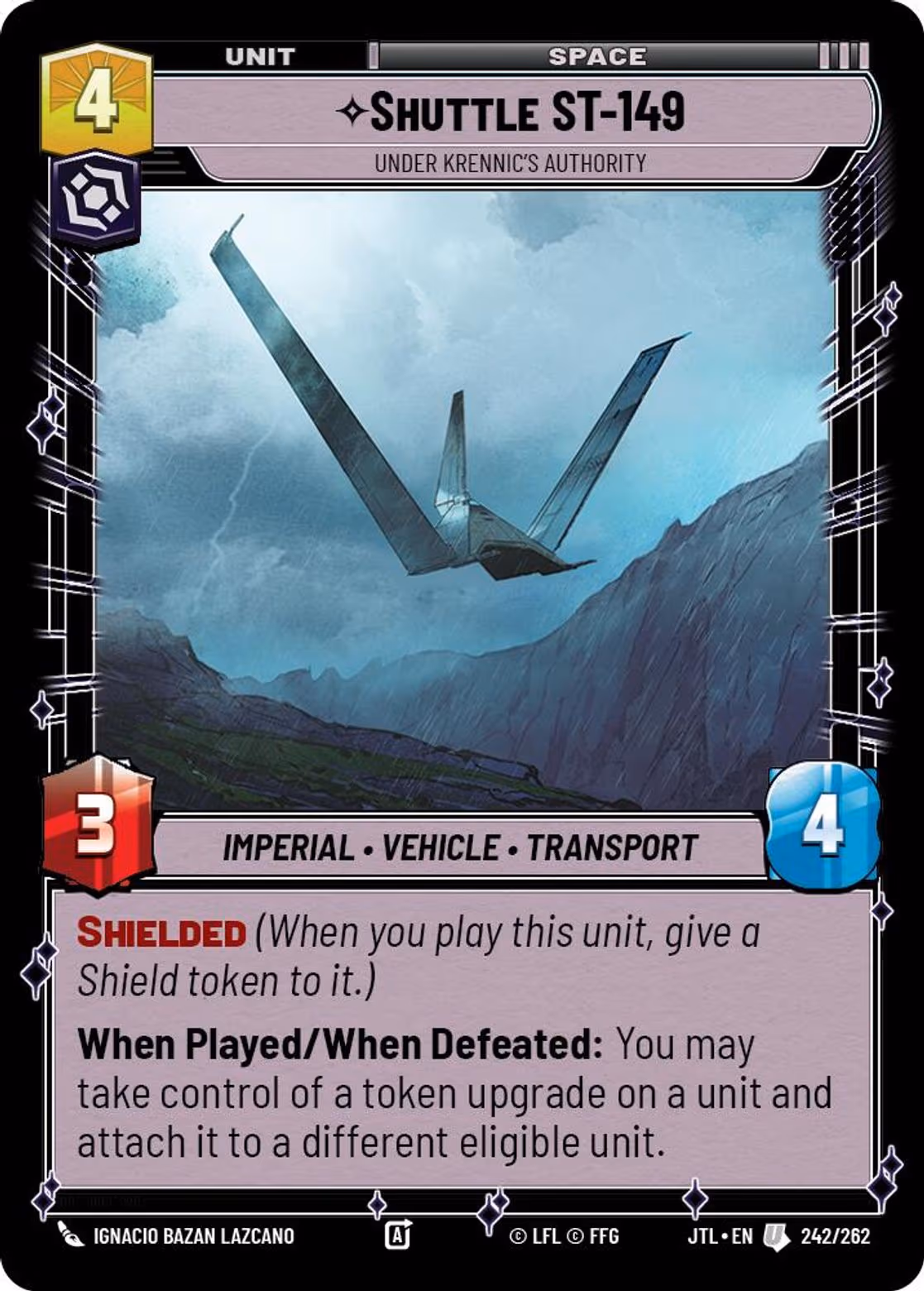 Shuttle ST-149 - Under Krennic's Authority JTL-242 Star Wars Unlimited card