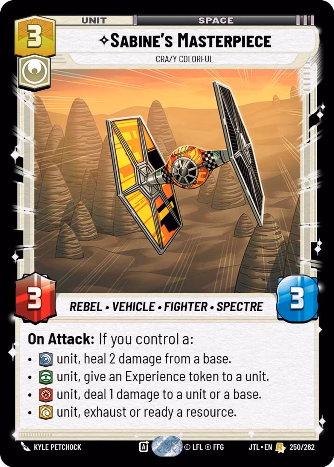 Sabine's Masterpiece - Crazy Colorful JTL-250 Star Wars Unlimited card