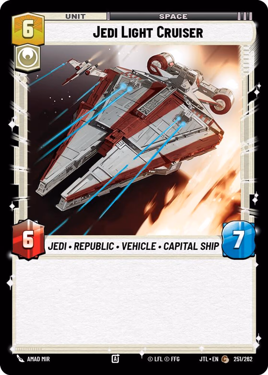 Jedi Light Cruiser JTL-251 Star Wars Unlimited card