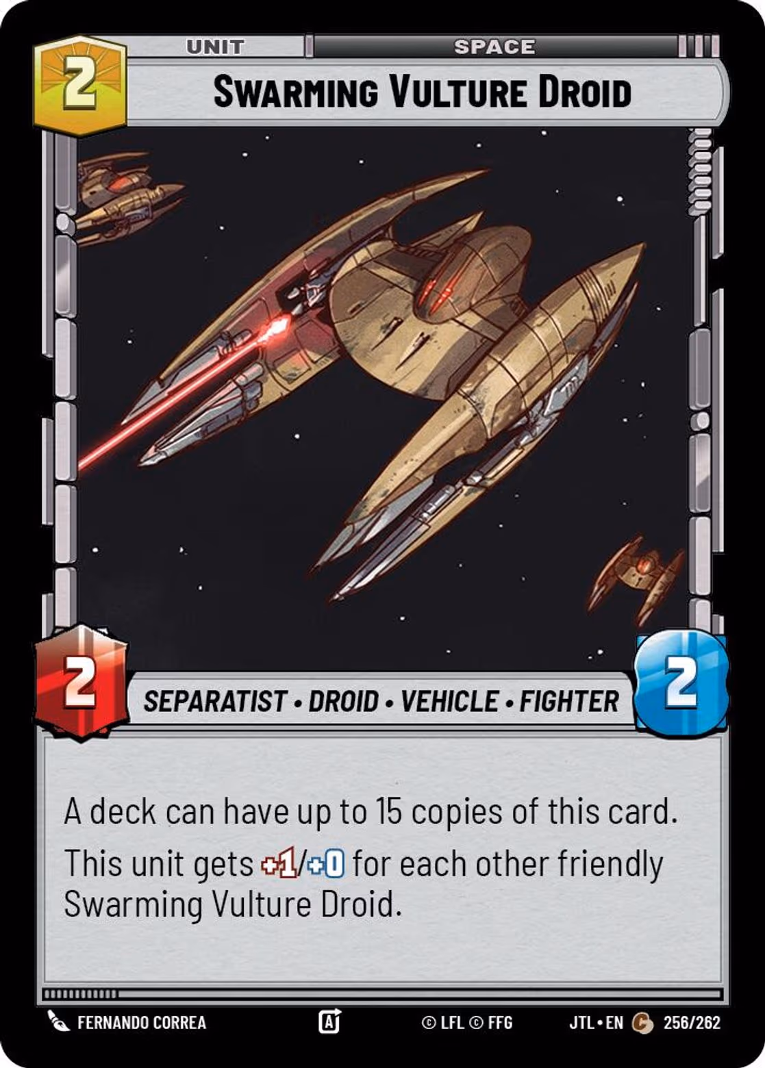 Swarming Vulture Droid JTL-256 Star Wars Unlimited card