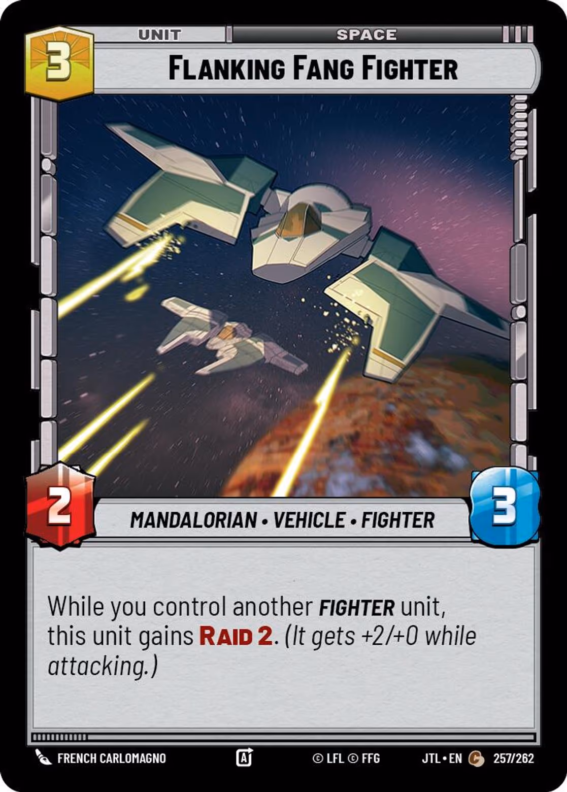 Flanking Fang Fighter JTL-257 Star Wars Unlimited card
