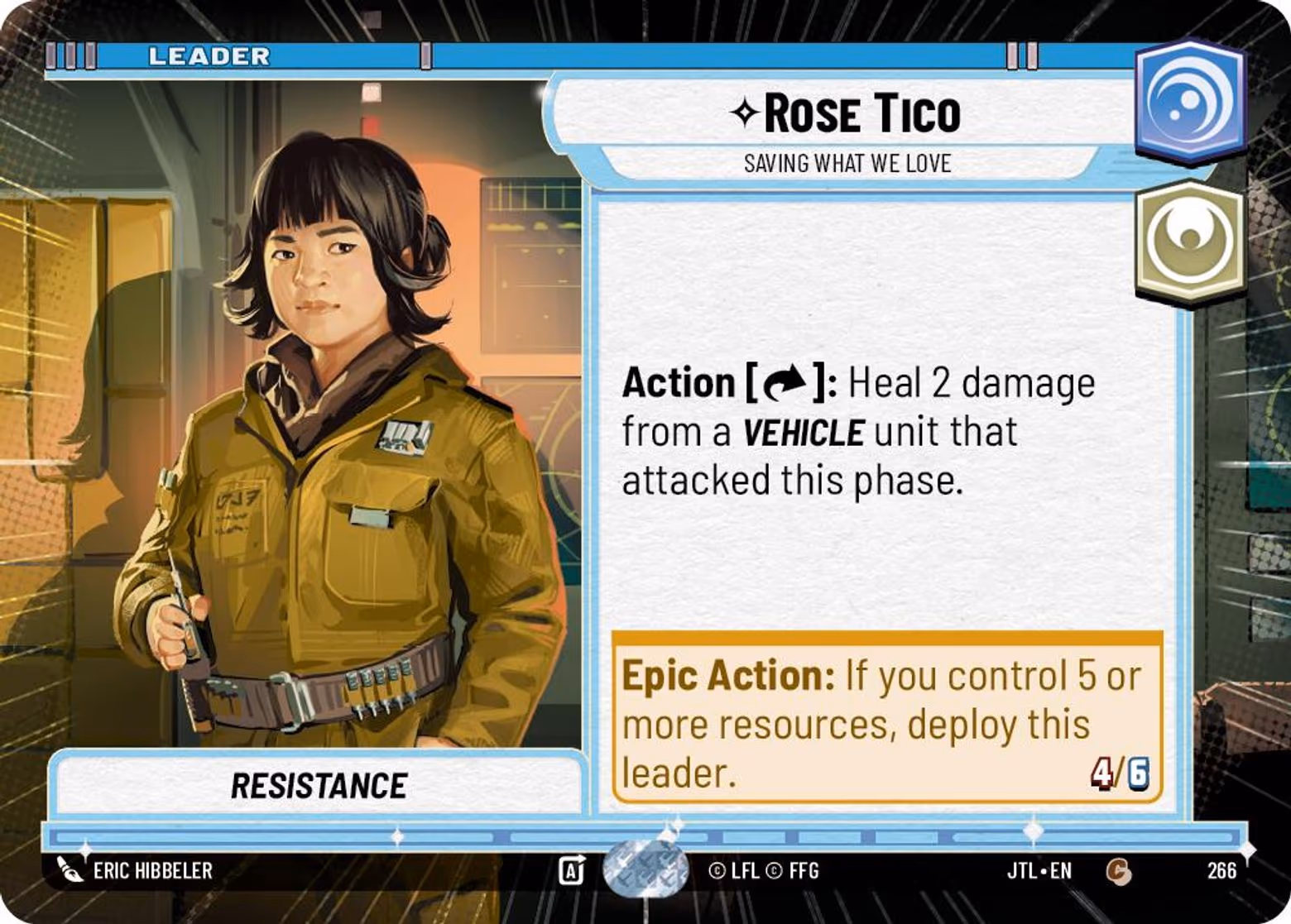Rose Tico - Saving What We Love JTL-266 Hyperspace Star Wars Unlimited card