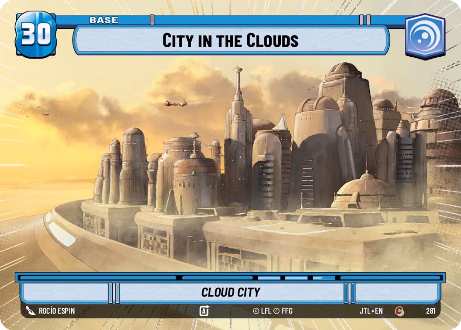 City in the Clouds - Cloud City JTL-281 Hyperspace Star Wars Unlimited card