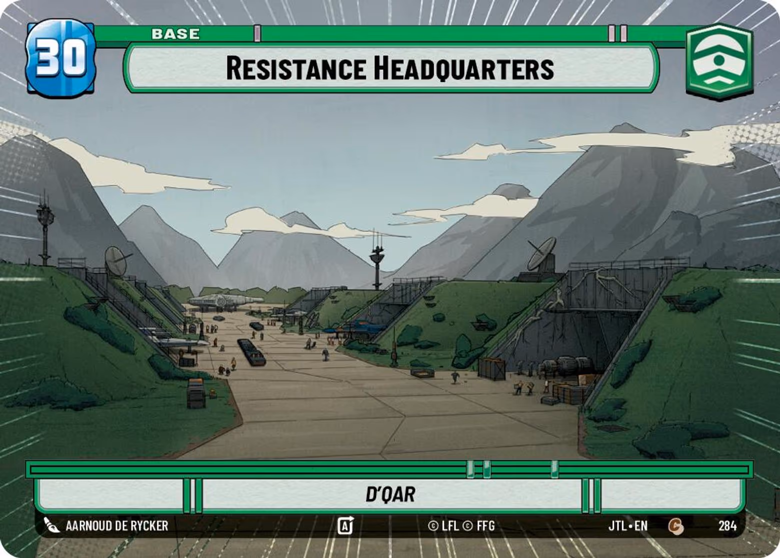 Resistance Headquarters - D'Qar JTL-284 Hyperspace Star Wars Unlimited card