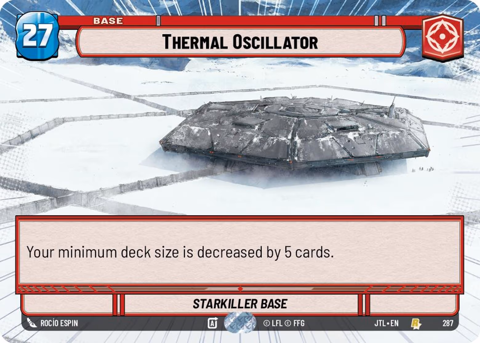 Thermal Oscillator - Starkiller Base JTL-287 Hyperspace Star Wars Unlimited card