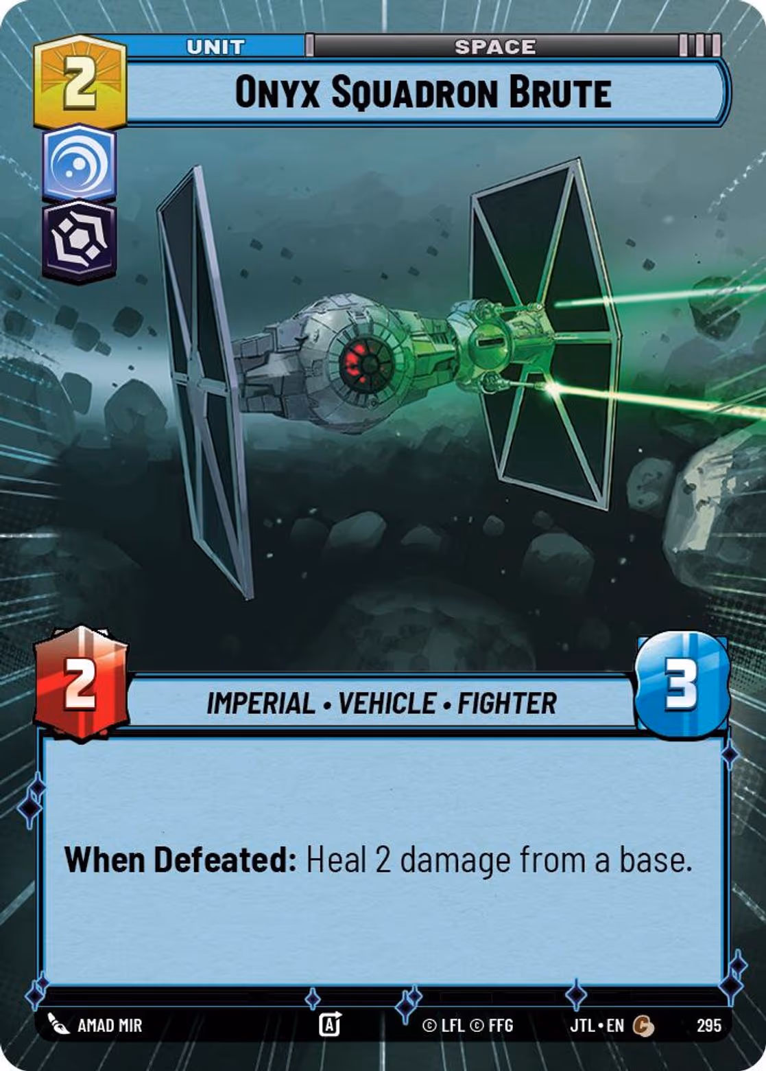 Onyx Squadron Brute JTL-295 Hyperspace Star Wars Unlimited card