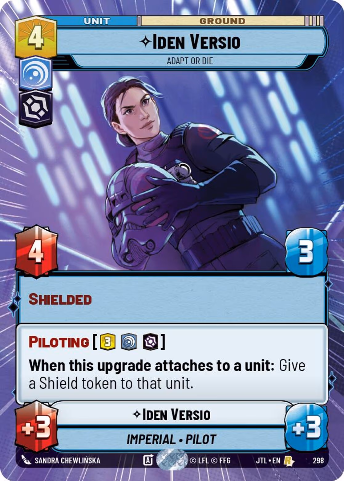 Iden Versio - Adapt or Die JTL-298 Hyperspace Star Wars Unlimited card