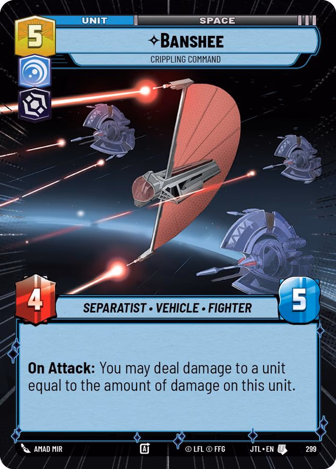 Banshee - Crippling Command JTL-299 Hyperspace Star Wars Unlimited card