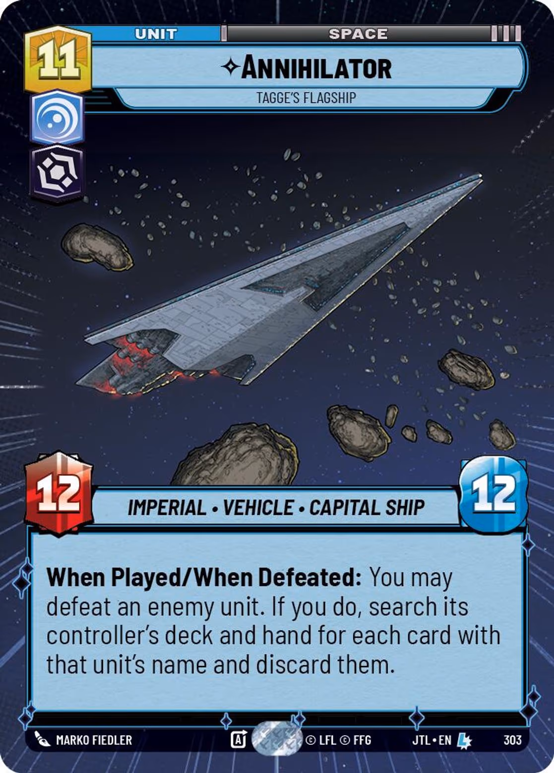 Annihilator - Tagge's Flagship JTL-303 Hyperspace Star Wars Unlimited card