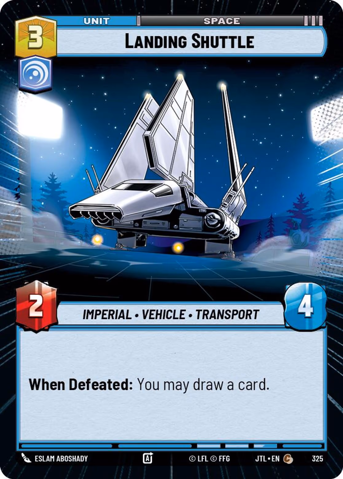 Landing Shuttle JTL-325 Hyperspace Star Wars Unlimited card