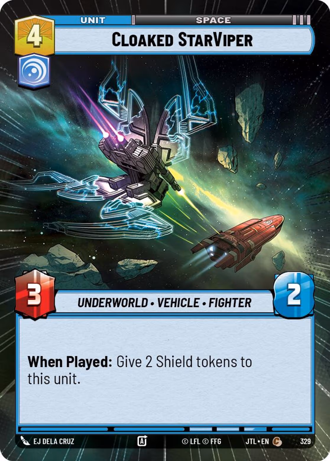 Cloaked StarViper JTL-329 Hyperspace Star Wars Unlimited card