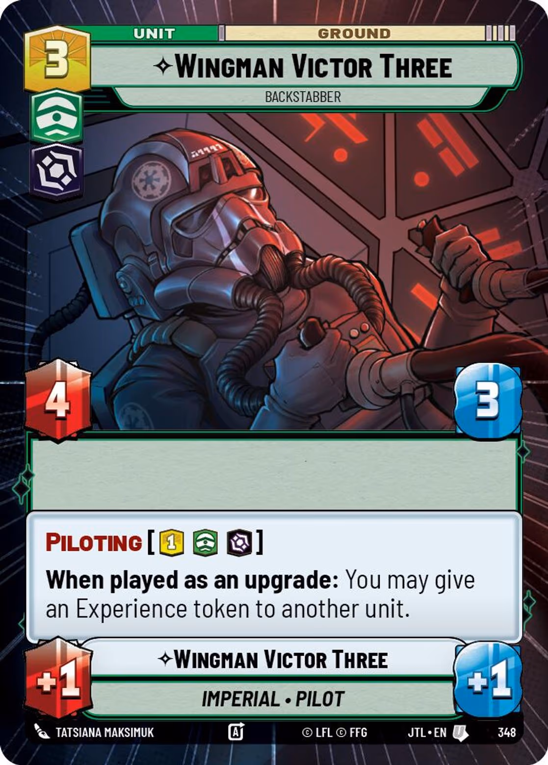 Wingman Victor Three - Backstabber JTL-348 Hyperspace Star Wars Unlimited card