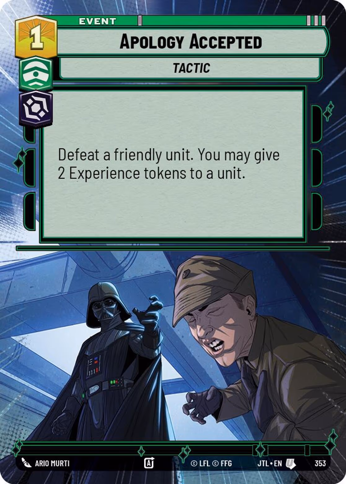 Apology Accepted JTL-353 Hyperspace Star Wars Unlimited card