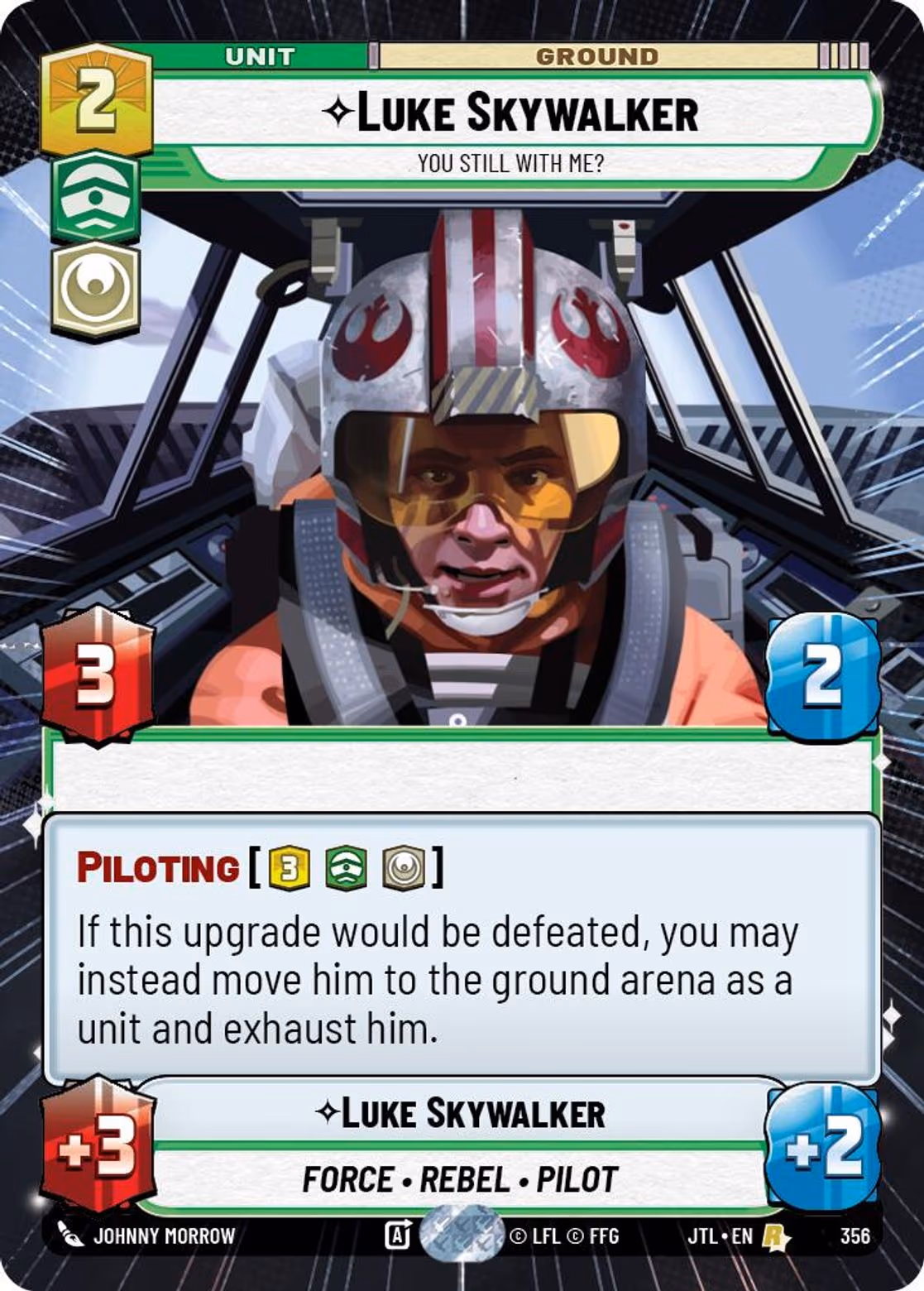 Luke Skywalker - You Still With Me? JTL-356 Hyperspace Star Wars Unlimited card